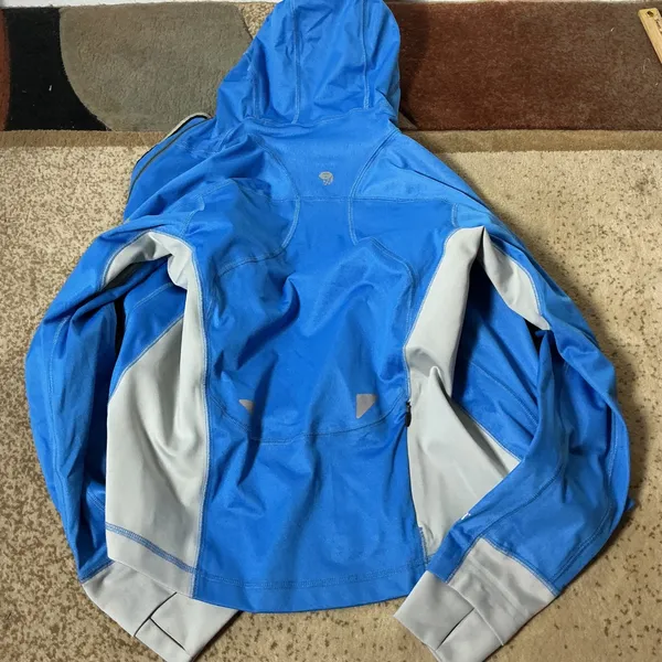 Mountain Hardwear Windstopper Softshell Hoodie Womens S Blue‎ Gorpcore Jacket - Image 6