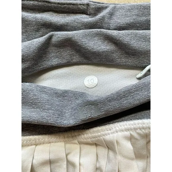 Lululemon Pleat to Street Skort White‎ Grey tennis skirt pleated Size 10 - Image 3