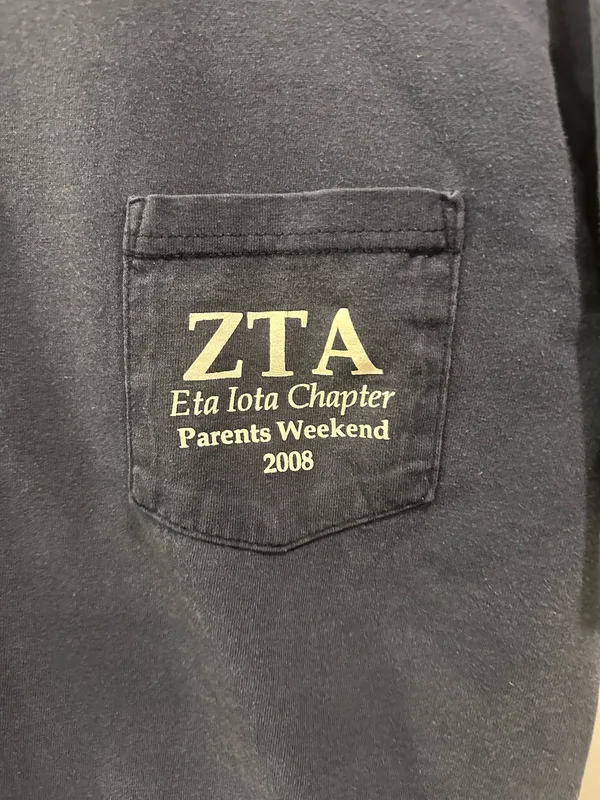 Comfort Colors Gildan Zeta Tau Alpha Valdosta State University 2008 Parents Weekend Pocket Tee - Image 3