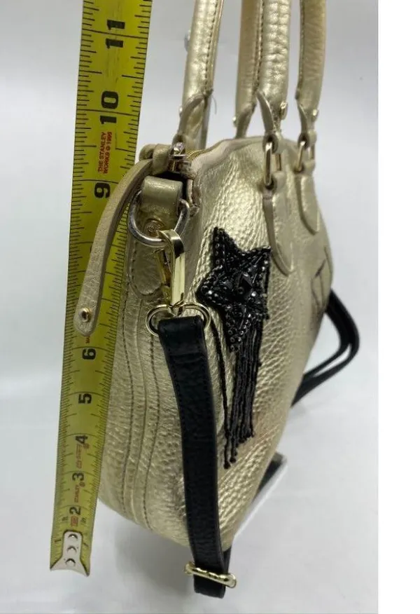 COLE HAAN Tote Bag Gold Customized w Graffiti - Image 7