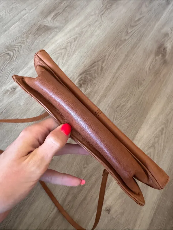 Fossil Brown Leather Purse Bag Crossbody Long Strap - Image 5