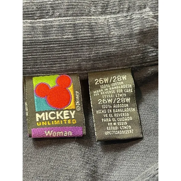 Vintage Mickey Characters Corduroy Button Up Shirt Disney Embroidered Plus 26W - Image 6