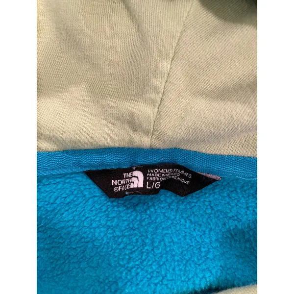 The North Face Printed Long Sleeve Drawstring Hoodie Blue Women Large Classic - Image 7