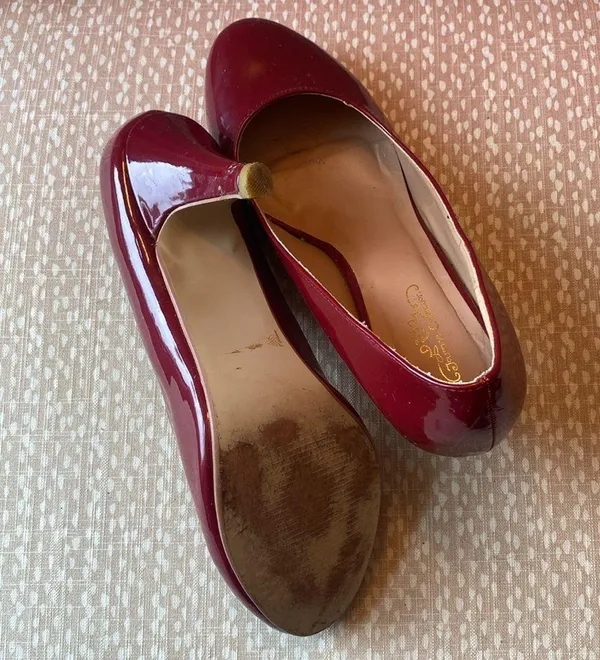 Red Leather Heels Size 8 - Image 4