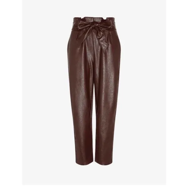 Commando Faux Leather Paper Bag Pant Burgundy Oxblood Womens Size S‎ - Image 2