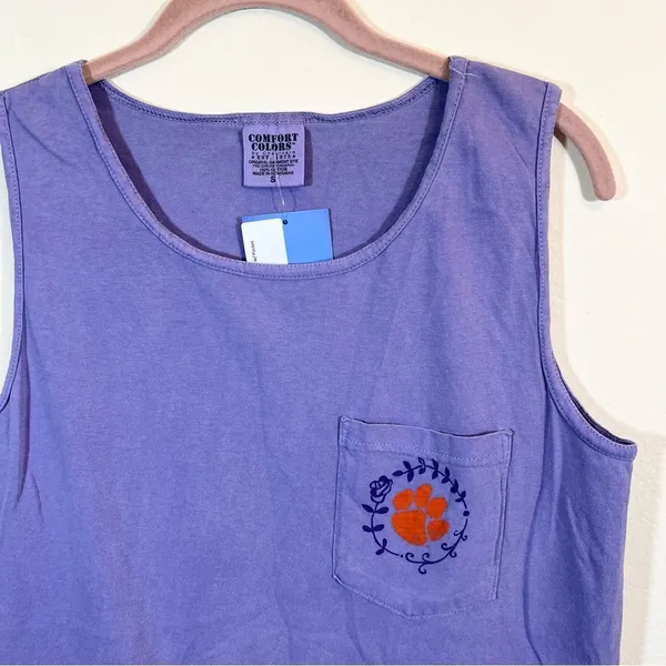 Comfort Colors Purple Clemson Tigers Tank Top‎ Small NWT - Image 2