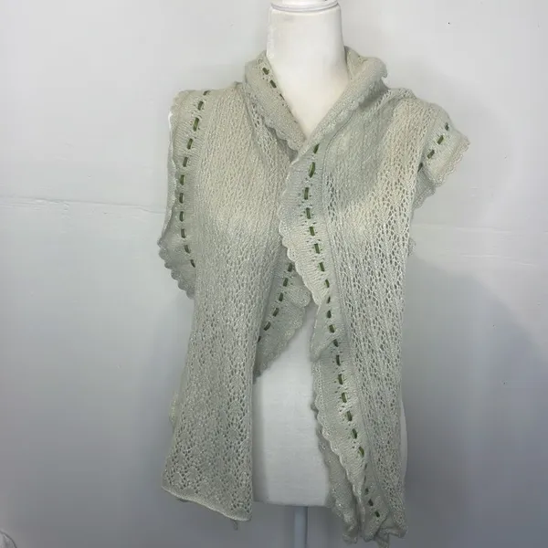 Anne Klein scarf Angora blend light green - Image 5