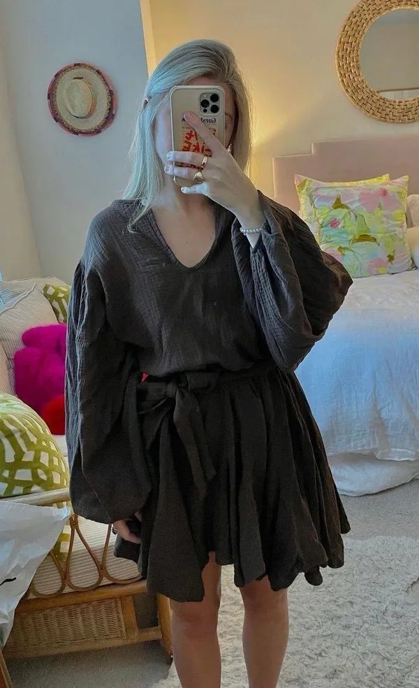Boutique Dress Brown - Image 2