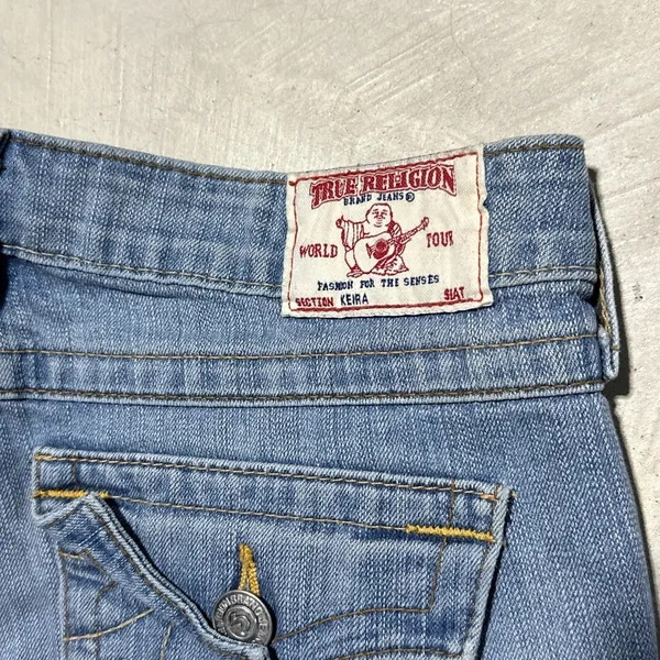 True Religion Women's SZ 28 Keira Cut Off Short USA MADE Micro Shorts Y2K - Image 3