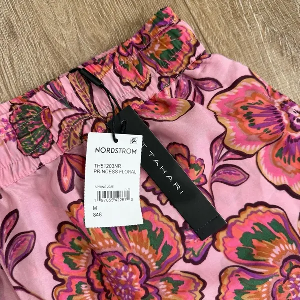 NWT Tahari Drawstring Waist Wide Leg Pants In Princess Floral Size Medium - Image 5