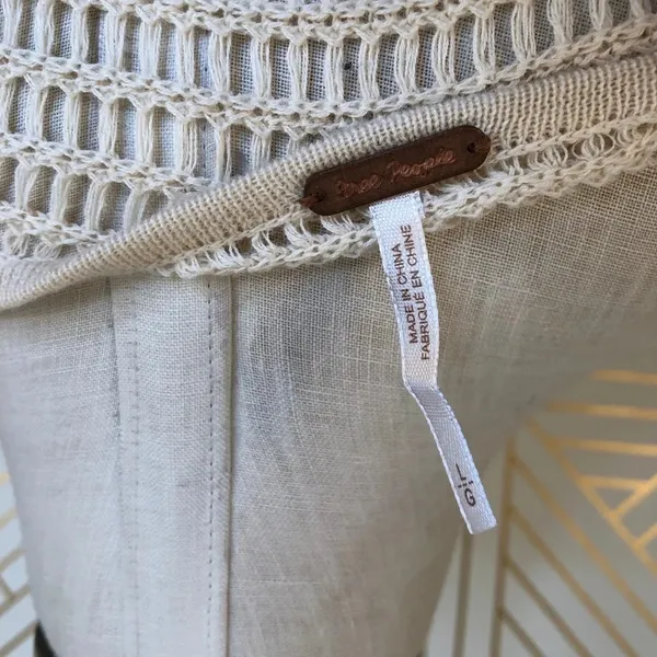 Free People Babes Only Open Weave Knit Top Ivory‎ - Image 8