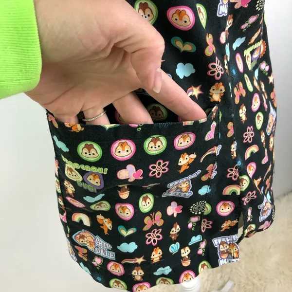 The Wonderful World of Disney Chip N Dale Felling Nutty Medical Scrub Top Small - Image 4