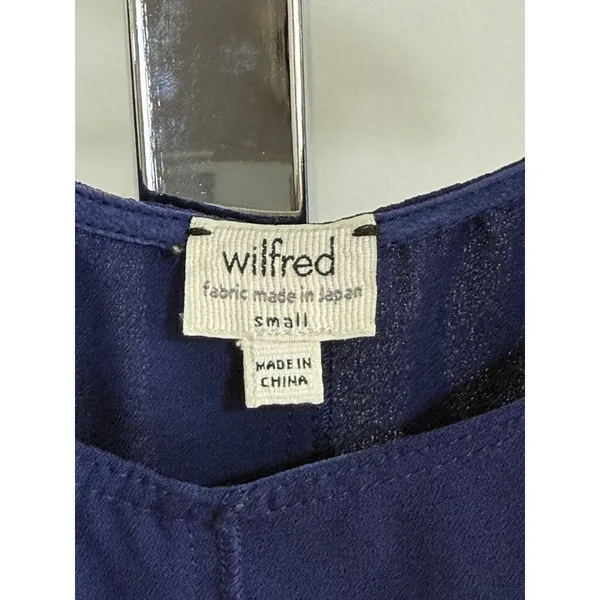 Wilfred Aritzia Women’s Navy Blue Mini Dress Smocked Waist Scoop Neck Size S - Image 8