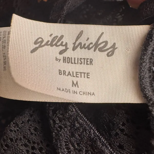 Hollister Gilly Hicks Black Lace Bralette Crop‎ Top Bralette Size M - Image 5