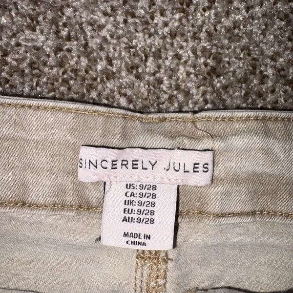 Sincerely Jules Tan Cargo Denim Skirt Women's Size 9/28 Utility Mini Skirt - Image 2