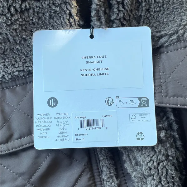 Alo Yoga NWT Plush Sherpa Edge Shacket in Expresso Button Down, Front Pockets S - Image 8