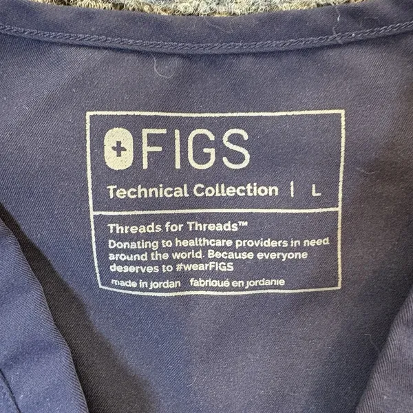 Figs Top Womens L Blue Catarina One Pocket Scrub Medical‎ Nurse Shirt - Image 3