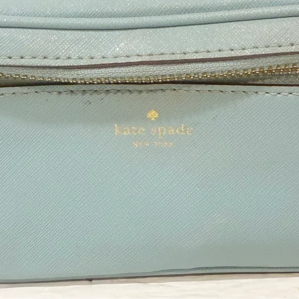 Kate Spade Light Blue Full Zip Vanity Makeup Tote Bag Kit - Image 2