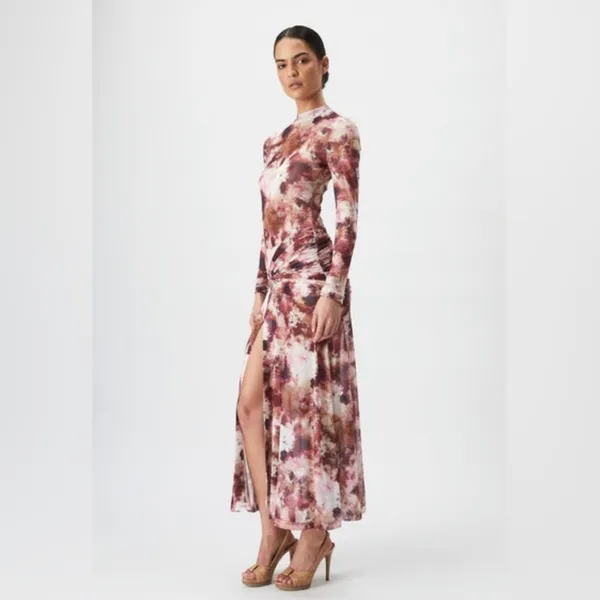 NWT Bardot Lea Tie Dye Mesh Long Sleeve Dress Extra Small - Image 2
