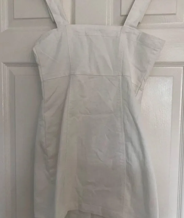 Forever 21 White Denim Mini Button Dress - Image 4