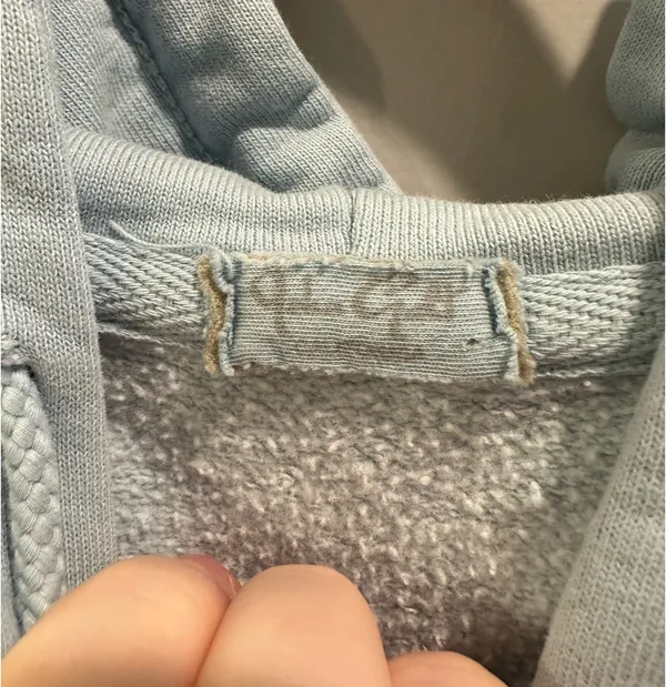 John Galt Oversized Full Zip Hoodie Light Blue - Image 3