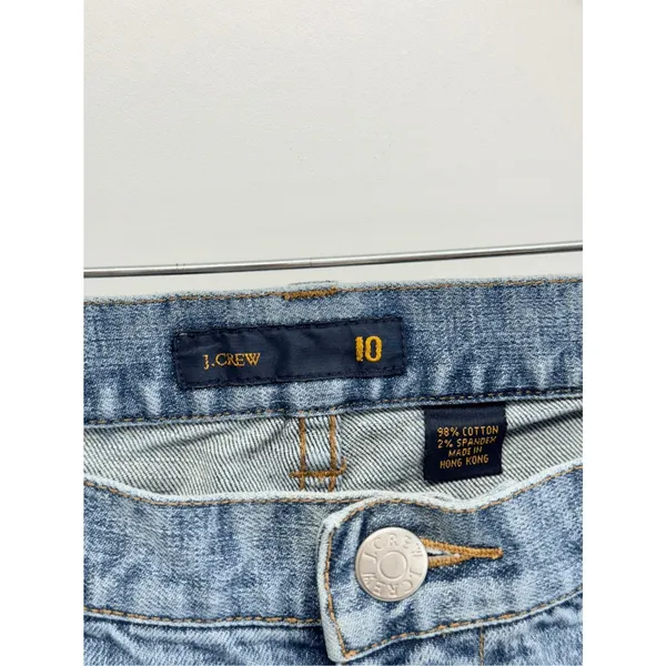 J Crew Jeans Size 10 Womens Blue Cotton Blend Straight Leg Mid Rise‎ - Image 7