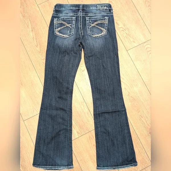 Silver Jeans Lola‎ Flare 27 x 33 Faded Wash Ripped Distressed Denim Studded - Image 8