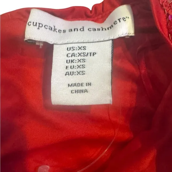 Cupcakes & Cashmere Red Sequin Top Size XS - Image 4