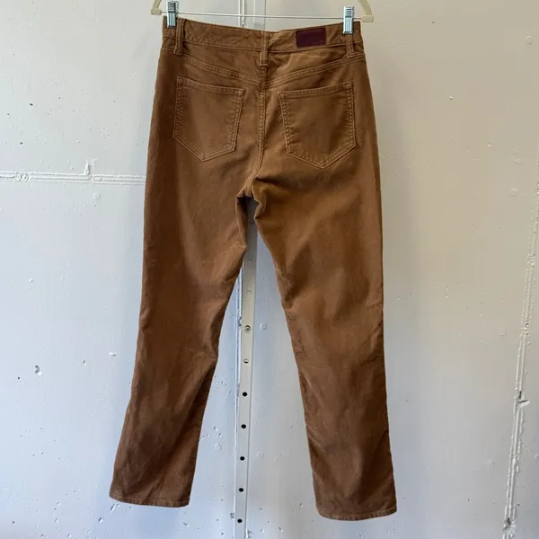 Lands End Womens Mid Rise Straight Corduroy Pants Camel Brown Size 6 Stretch - Image 2