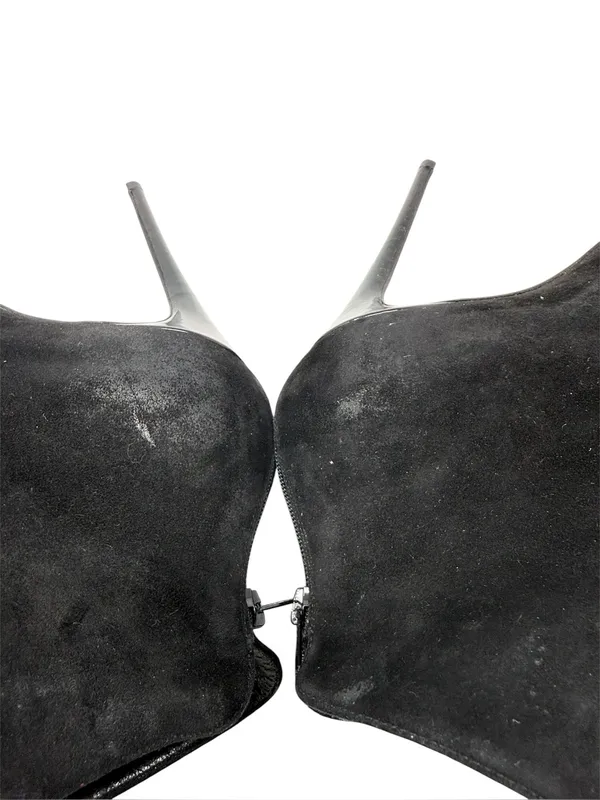 Christian Louboutin Gaetanina Black Leather Suede Almond Toe Ankle Boots Size 40 - Image 7