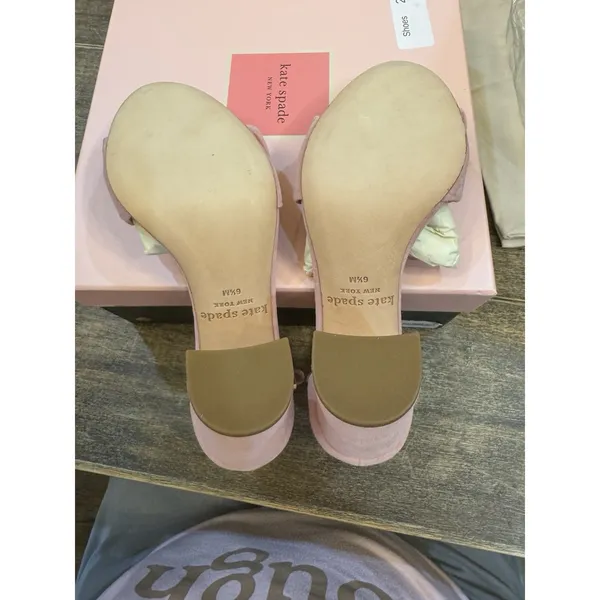 Kate Spade Mona Women's Size 6.5 Rococo‎ Pink Leather Ankle Strap Heels X7-1649 - Image 7