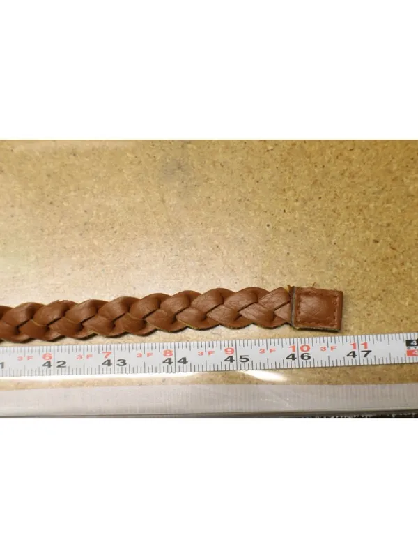Brown Braided Vegan Leather Belt Thin w/ Ring Closure Boho Cottagecore Y2K Retro - Image 5