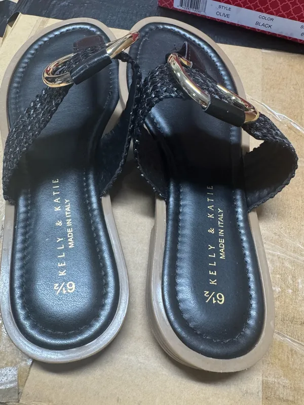 Kelly & Katie Olive Sandal Black Size 6.5 M New - Image 3