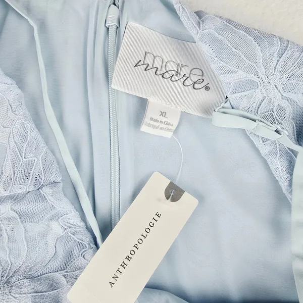 Anthropologie‎ Mare Mare NWT Light Blue Lace Mini Dress XL Sleeveless XL - Image 5