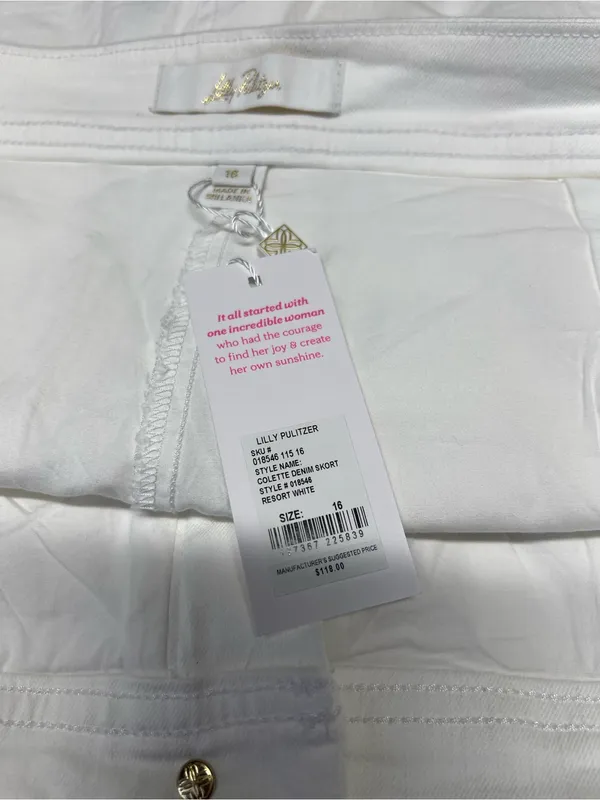 Lilly Pulitzer Colette Denim Skort Resort White Size 16 NWT - Image 11