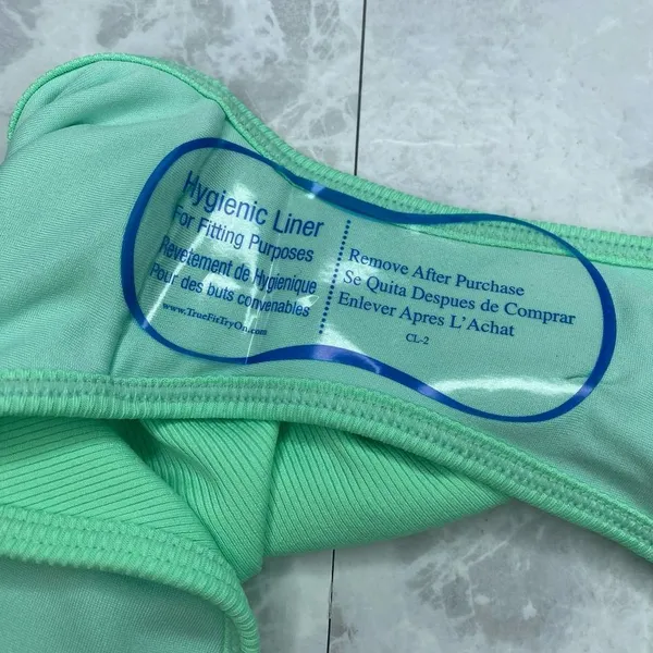 Peixoto Tinga Triangle Cheeky Bikini Bottom Thin Side Straps Mint Rib XS - Image 10