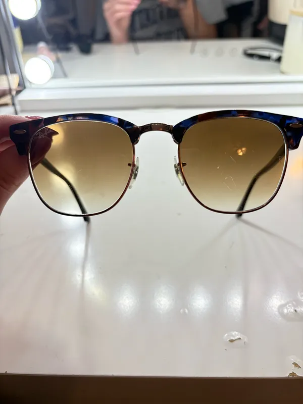 RB3016 Ray-Ban Clubmaster Polished Blue and Brown - Image 3