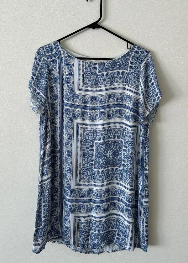 Blue Bandana Print Dress - Image 3
