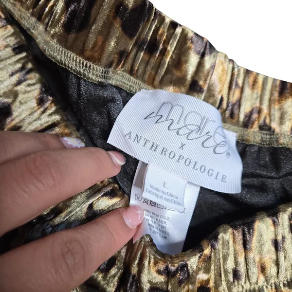 anthropologie Mare Mare Cheetah Velvet Pants Size: L - Image 3