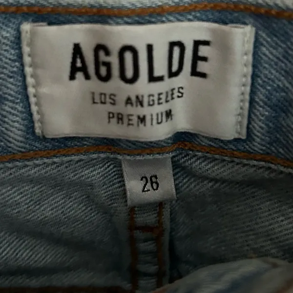 Agolde Dee Short in Digit Button Fly Distressed Hem Denim Jean Shorts Size 26 - Image 8