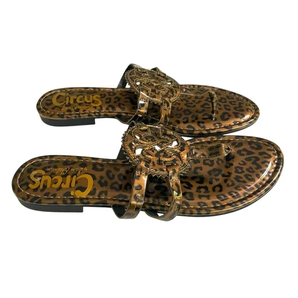 Circus by Sam Edelman Cherri Cheetah Leopard Animal Print Thong Sandals Size 9.5 - Image 4