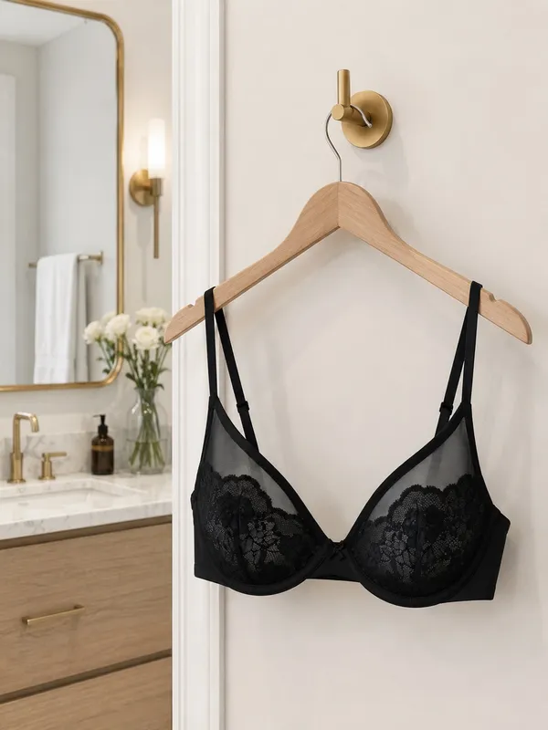 SKIMS Lace Demi Bra Onyx 34B NWT Sister Size 36a - Image 2