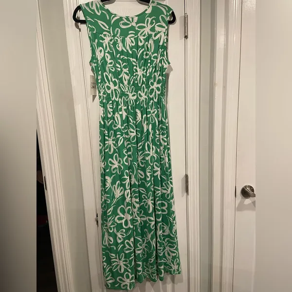 NWT Harper 241 Size S Green Wrap Top Braided Elastic Waist Sleeveless Maxi Dress - Image 7