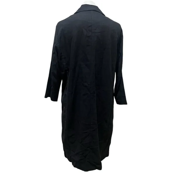All:Row Women's Black Long Blazer Coat Medium Linen - Image 3