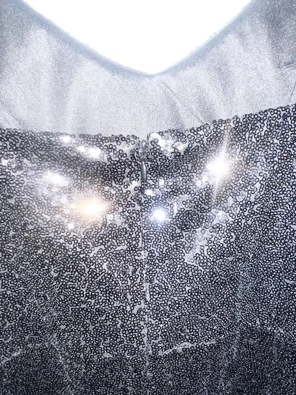 Lulus black sparkly sequin crossover slit mini tank top dress new - Image 14
