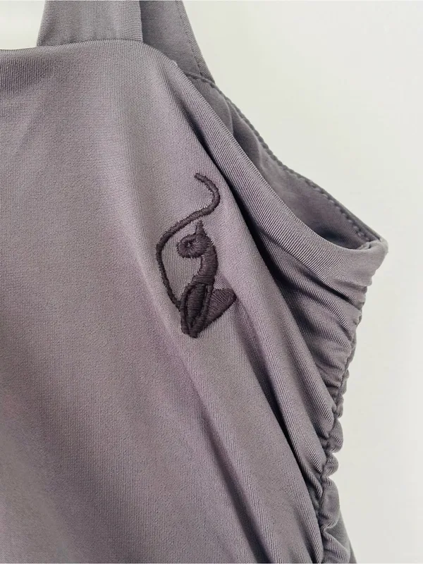 VTG Y2K Baby Phat grey ruche mini dress size medium Kimora lee Simmons - Image 4