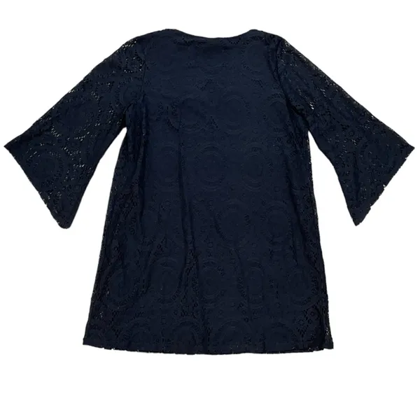 Tacera Black Knit Lace Dress Three-Quarter Sleeved - Image 5