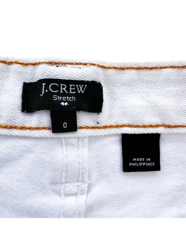 J. Crew Denim Roll-up Cotton Short in White Size 0 - Image 5
