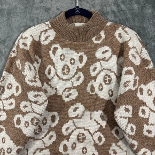Vintage Needles & Yarn Teddy Bear Fluffy Knit Sweater - Image 3