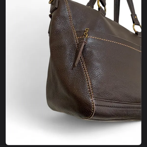 The Sak Brown Leather Tote Shoulder Bag Purse - Image 3